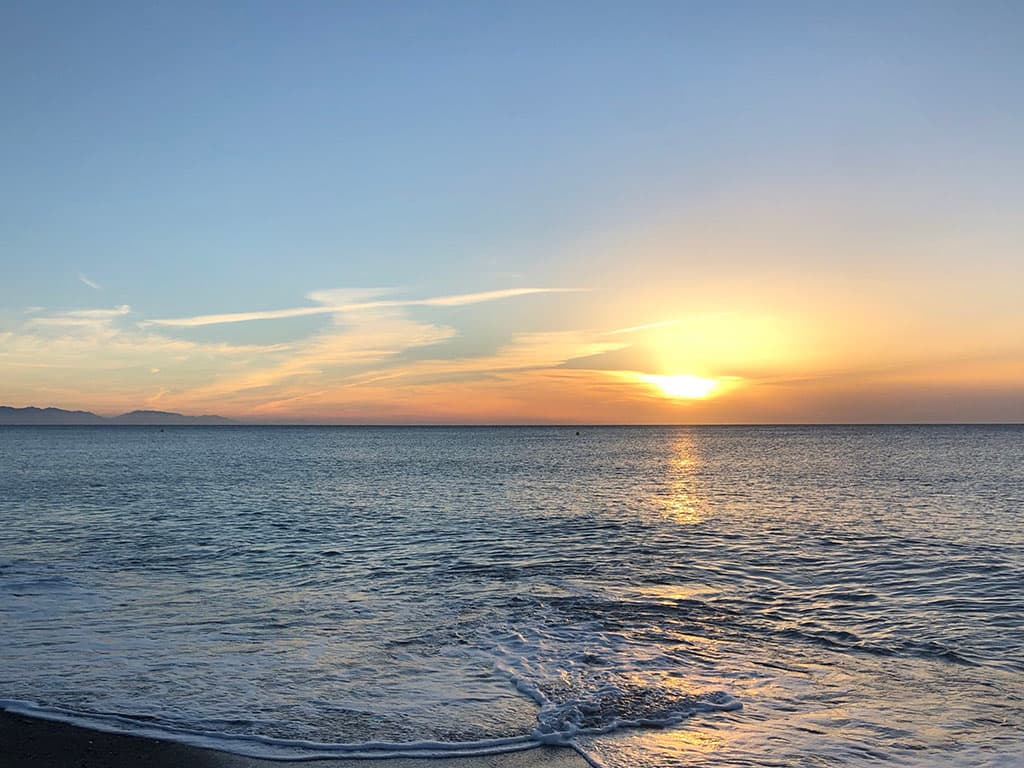 Sotogrande sunset on a beach